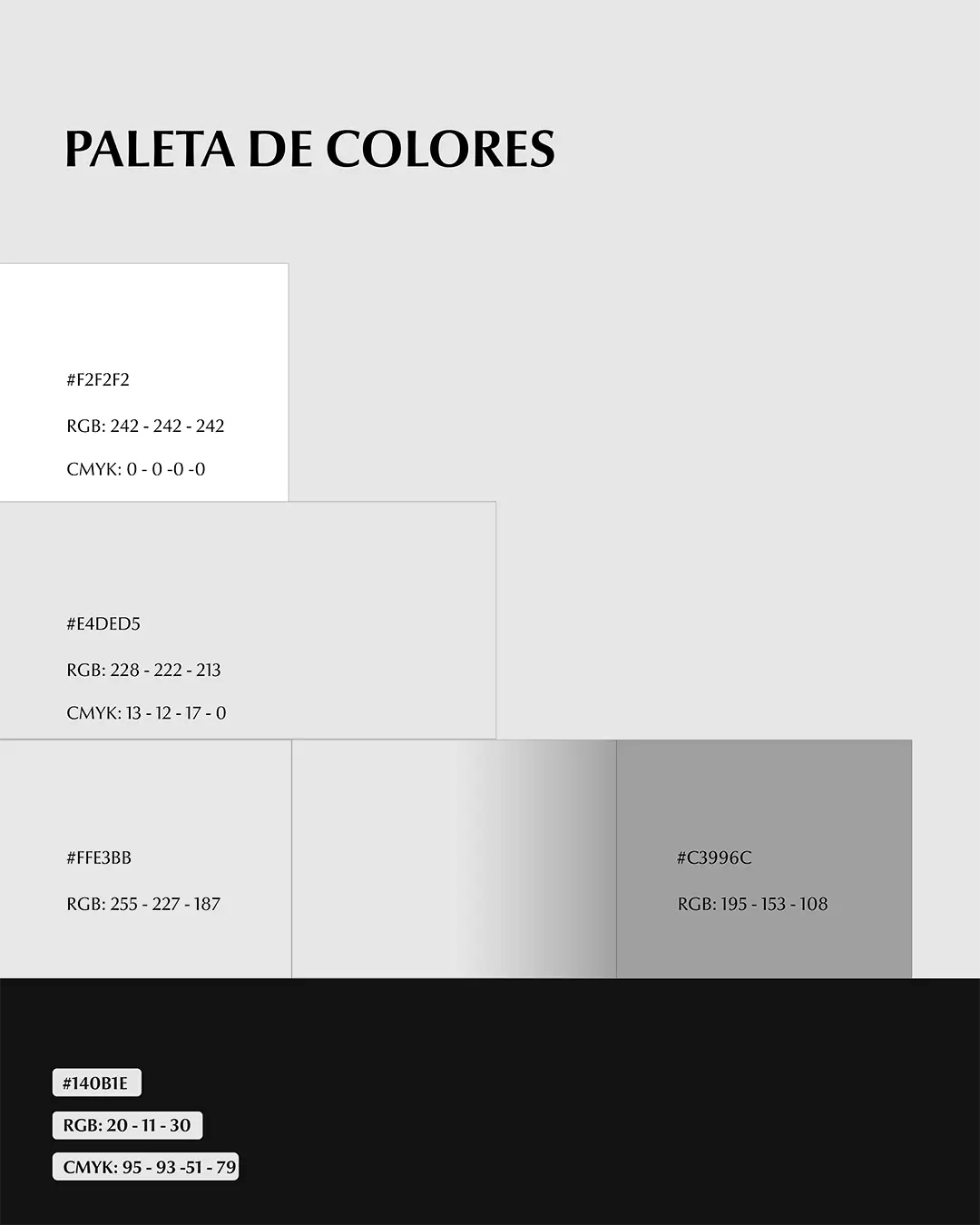 Paleta de colores de la identidad visual de Aury con códigos RGB y CMYK