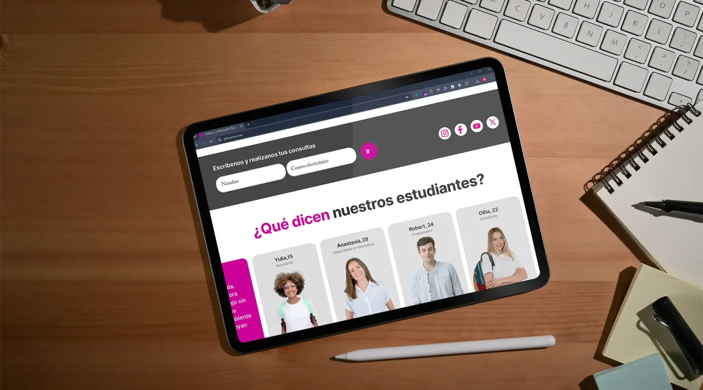 Rediseño web de la plataforma educativa Piensa mas, enfocado en usabilidad y claridad de contenidos